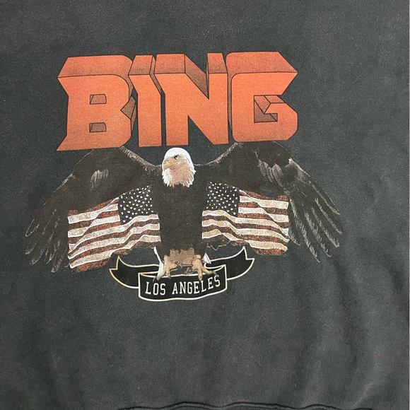 Anine Bing eagle Los Angeles faded black sweatshirt large - Picture 2 of 7